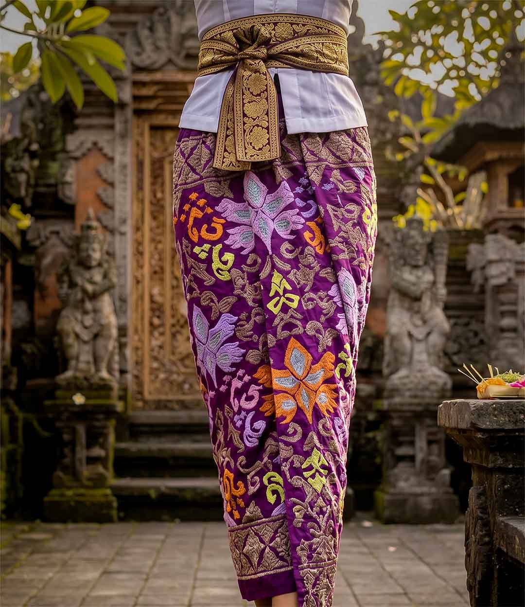 Kamen Wanita Endek Ungu Jadi